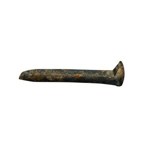 Vintage Wrought Iron Railroad Spike With "MHC" Markings READ